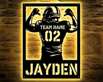 Personalized Football Sign - Football Player Gift, Personalized Football Sign, High School Senior Night Gift, Custom Football Senior Gift.