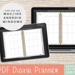 Digital Planner iPad, Goodnotes, Xodo, Windows, Android, Undated, Digital Planning Notebook, Long Vertical, Happy Planner Digital Planner
