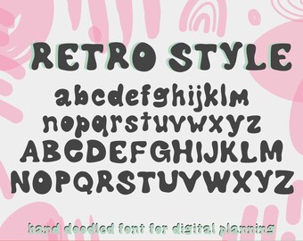 Retro Font Procreate, Retro Font Bundle, 70s Font Cricut, Hippie Font, Hand Drawn Font, Groovy Font Canva, Canva Fonts, Cricut Fonts