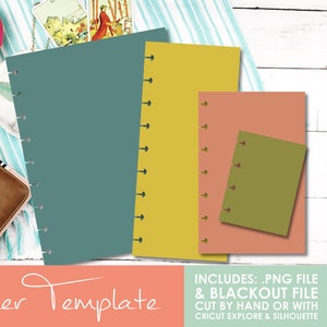 DIY Disc Bound Planner Page Templates Classic Page, Classic Half Sheet, Mini, & Micro Pages Cricut and Silhouette Files Included image 1