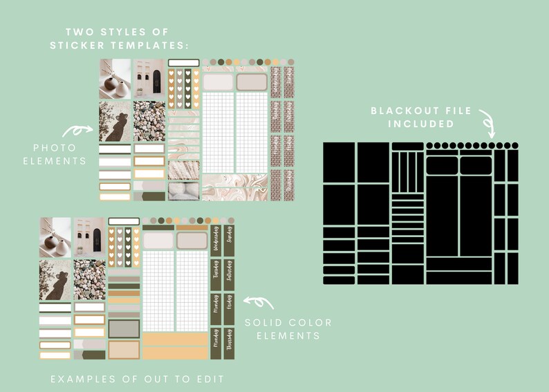 Canva Sticker Vorlage für Cricut druckbare Planer Aufkleber Etsy.de