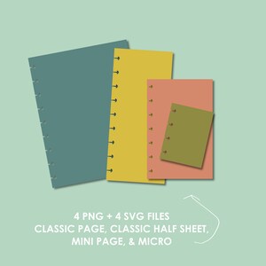 DIY Disc Bound Planner Page Templates Classic Page, Classic Half Sheet, Mini, & Micro Pages Cricut and Silhouette Files Included image 2