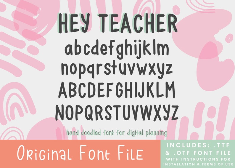 Aesthetic Font, Handwritten Font for GoodNotes, Notes Font, Digital Planner, Notetaking, Digital Font for GoodNotes, Teacher Font Bundle image 1