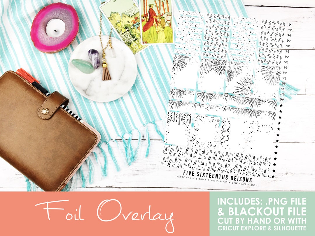 Foil Ready Printable Stickers Foiled Overlays Fireworks and - Etsy