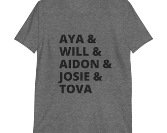 Kurzarm Charakter Liste T-Shirt