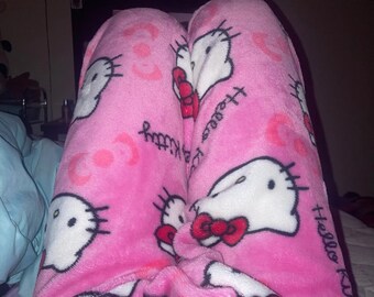 Hello Kitty Süßer Pyjama, Pyjama-Paarhose - Hose Sanrio - Geschenk für Sie - Pyjama-Damenhose, Geschenk für Sie, Y2k-Hose, Baggy-Hose