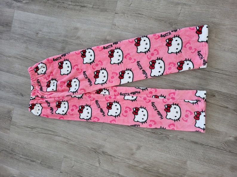 Hello Kitty Linda Pareja Pijamas, Pantalones de Pijama Fondos Sanrio Regalo para ella Pijamas Pantalones de Mujer, Regalo para ella, Pantalones Y2k, Pantalones Baggy Peach Pink