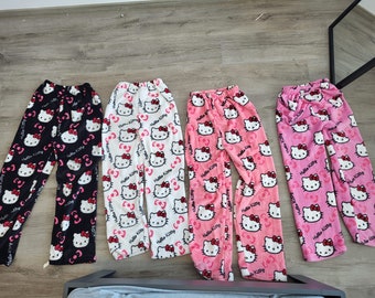 Hello Kitty Cute Pyjama, Soft Pyjama Couple Pants - Bottoms Sanrio - Gift For Her - Pyjama Femme, Cadeau pour elle et Baggy