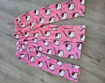 Hello Kitty Cute Couple Pigiama, Pantaloni pigiama - Pantaloni Sanrio - Regalo per lei - Pantaloni da donna pigiama, Regalo per lei, Pantaloni Y2k, Pantaloni larghi