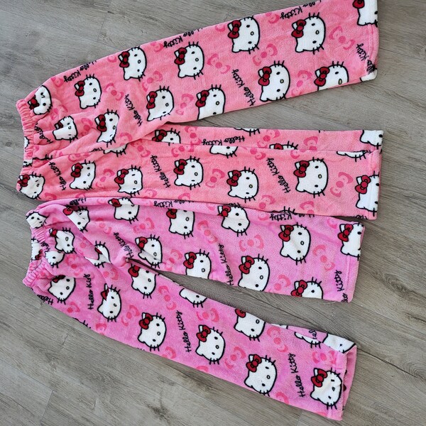 Hello Kitty Linda Pareja Pijamas, Pantalones de Pijama - Fondos Sanrio - Regalo para ella - Pijamas Pantalones de Mujer, Regalo para ella, Pantalones Y2k, Pantalones Baggy