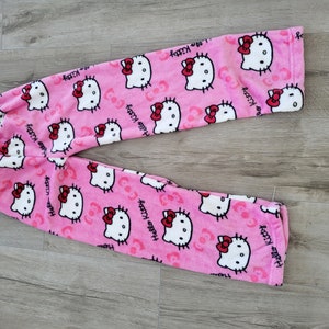 Hello Kitty Cute Couple Pyjamas, Pyjama Pants Bottoms Sanrio Gift For Her Pyjamas Womens Pants, Gift for her, Y2k pants, Baggy pants Rose Pink