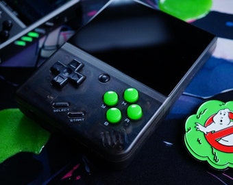 Miyoo Mini y Miyoo Mini plus - Botones ABXY hechos a mano con temática Ghostbuster Green Glow