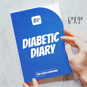 Diabetic Self Care Diary 6&quot;x9&quot; Diabetes Journal, Daily Glucose Monitoring Logbook 108 Pages Food Diary To Record Blood Sugar Levels