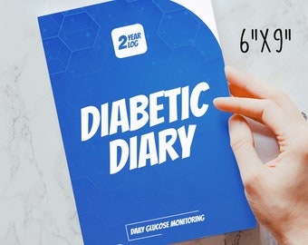 Diabetic Self Care Diary 6&quot;x9&quot; Diabetes Journal, Daily Glucose Monitoring Logbook 108 Pages Food Diary To Record Blood Sugar Levels
