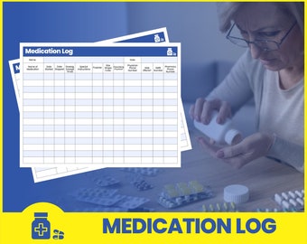 Printable Daily Medication Log Supplement Tracking Sheet, Medication Schedule List Calendar, ICU Nurses Resources Medicine Tracker