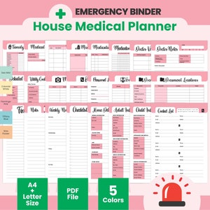Carpeta de emergencia familiar imprimible, documentos importantes del hogar, organizador de documentos de emergencia, planificador de fin de vida en tamaño A4 y carta