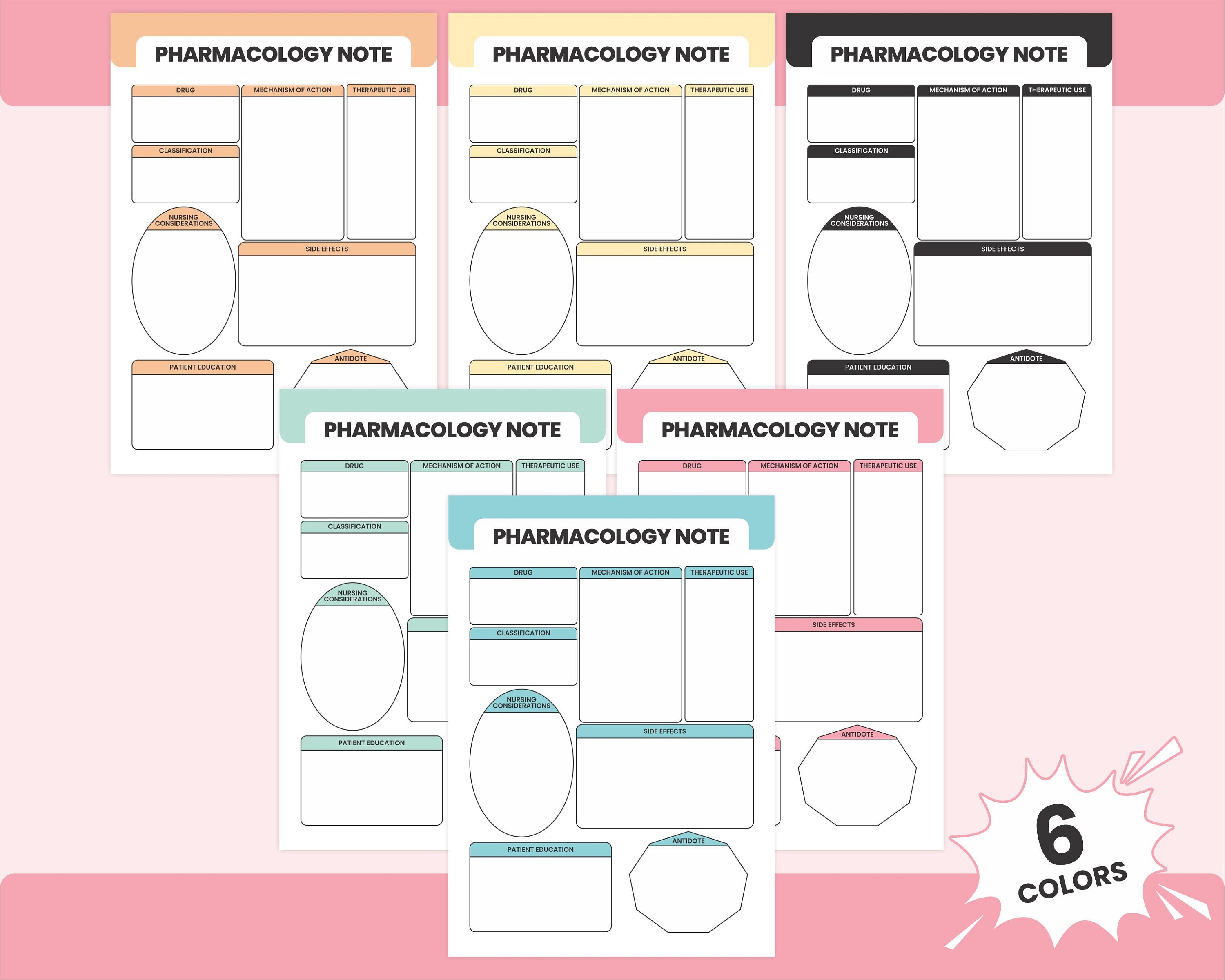 Printable Medical Nursing Pharmacology Notes Pdf Template, Nursing ...