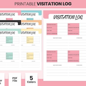 Printable Visitation Log Book, Digital Visitor Record Tracker, Guest Attendance Journal , Event Sign-In Register, Visitor Management System