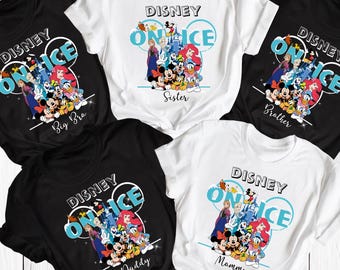 Camiseta personalizada de Disney On Ice Family 2026, Camisetas de personajes de Disney, Camiseta de vacaciones de Disney, Camiseta de Disney Epcot, Camiseta de grupo familiar de Disney,
