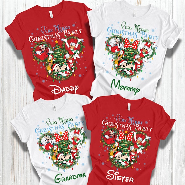 Custom Disney 2026 Family Christmas Shirt, Disney Holiday Shirt, Christmas Family Matching Shirt, Disneyland Very Merry Christmas Shirt