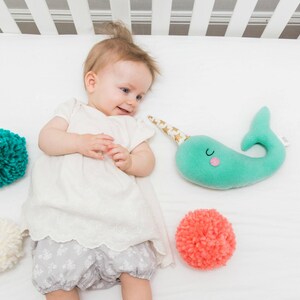 Narwhal Baby Toy, New Baby Gift, Nautical Toy, Narwhal Softie for Kids, Ocean Nursery, Aqua Nursery, Heirloom Toy image 3
