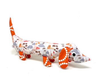 Wiener Dog Stuffie, knuffel voor kinderen en volwassenen, teckel knuffelpaddestoelen