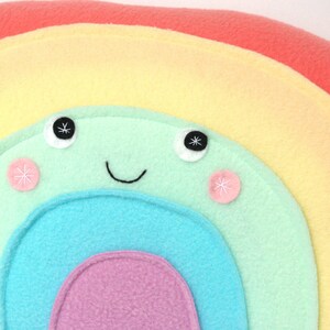 Pastel Rainbow Pillow, Kids Pillow, Nursery Decor, Rainbow Softie, Plush Rainbow, Photo Prop image 4