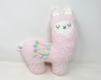 Rainbow Stuffed Llama, Llama Stuffie, Plush Llama, Llama Toy, Baby Girl Gift