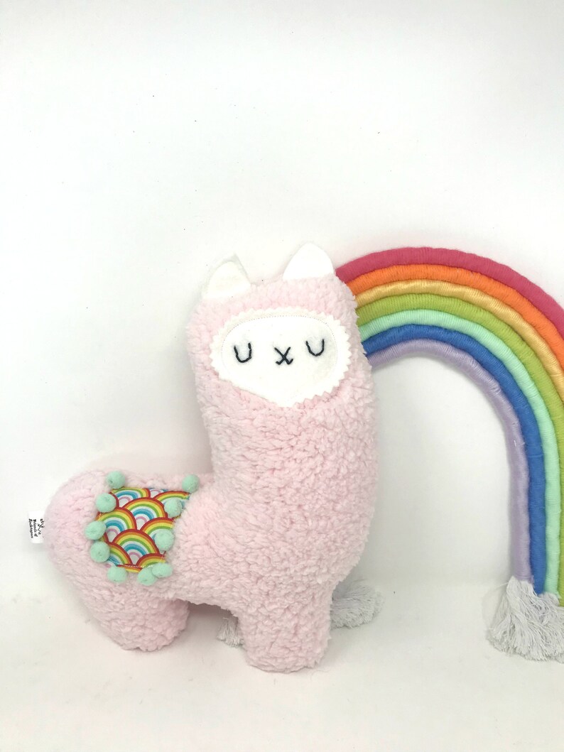 Rainbow Stuffed Llama Llama Stuffie Plush Llama Llama Toy Etsy