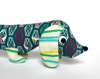 Stuffed Wiener Dog, Plush Dachshund, Weiner Dog Stuffie, Unique Kids Gift LEON