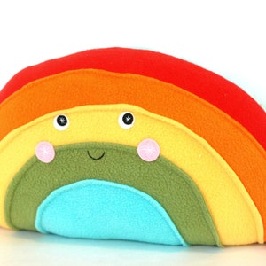 Plush Rainbow Pillow for Nursery or Kids Room Decor Kawaii Plush Softie image 3