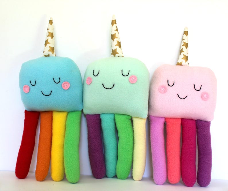 Plush Octopus Baby Toy, Octopus Softie,  New Baby Gift for Boy or Girl,  Rainbow Toy, Stuffed Octopus Toy
