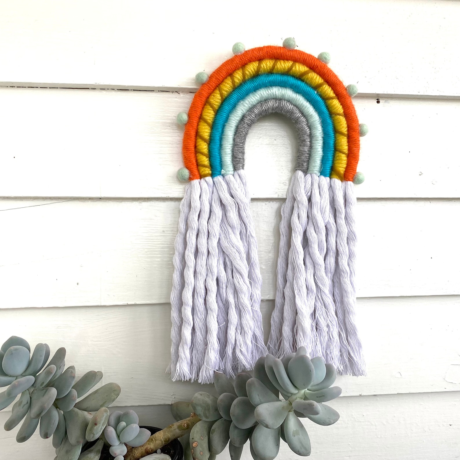 Rainbow Wall Hanging Rainbow Wall Decor Textile Wall Etsy