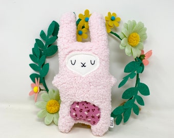 Pink Fluffy Easter Bunny Plush, Stuffed Rabbit