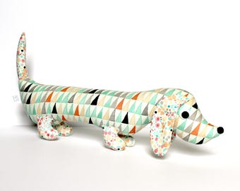 Stuffed Wiener Dog, Plush Dachshund, Weiner Dog Stuffie, Unique Kids Gift HATTIE
