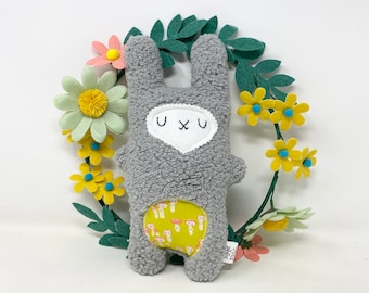 Gray Fluffy Easter Bunny Plush, Stuffed Rabbit