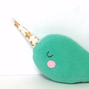 Narwhal Baby Toy, New Baby Gift, Nautical Toy, Narwhal Softie for Kids, Ocean Nursery, Aqua Nursery, Heirloom Toy image 5