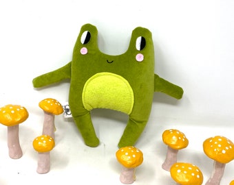 Velveteen Plush Frog Stuffed Toy, Kawaii Frog, Stuffie for Adults