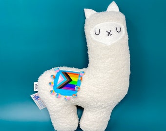 Pride Llama Stuffie Gift for LGBT+ Pride Plushie Transgender Gay Progressive