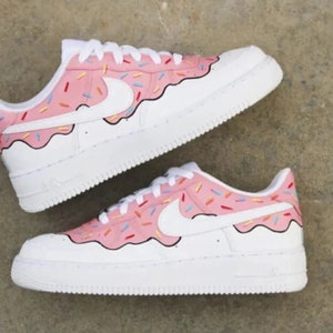 custom hand painted air force1.af1  cute doughunt cartoons street style anime wedding shoes trendy trainers high fashion sneakers schuh
