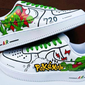 custom hand painted air force1.af1  pokemon Treecko cartoons street style anime wedding shoes trendy trainers high fashion sneakers