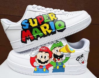 Hand Painted Air Force 1 AF 1 Sneakers: Custom  Anime Shoes personalized gift design white shoes