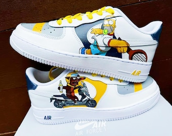 Hand Painted Air Force 1 Sneakers: Custom Simpson Cartoons