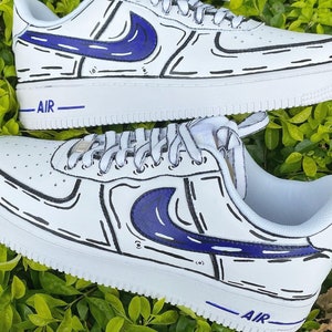 custom hand painted air force1.af1  cartoons street style anime wedding shoes trendy trainers high fashion sneakers 2D comic purple