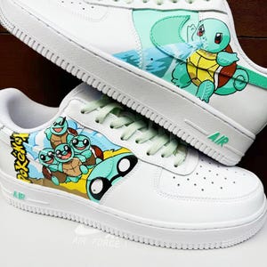 custom hand painted air force1.af1  pokeman squirtle cartoons street style anime wedding shoes trendy trainers high fashion sneakers