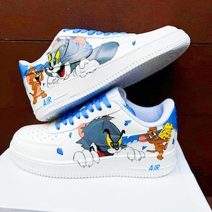 custom hand painted air force1.af1 Tom&Jerry cartoons street style anime wedding shoes trendy trainers high fashion sneakers white