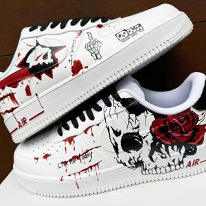 custom hand painted air force1.  Halloween skull cartoons street style anime wedding shoes trendy trainers high fashion sneakers schuh