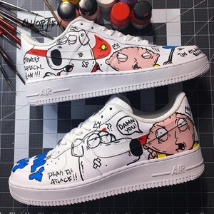 custom hand painted air force1. family guy cartoons street style anime wedding shoes trendy trainers high fashion sneakers