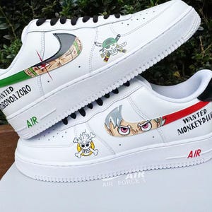 custom hand painted air force1.af1 ONE PIECE cartoons street style anime wedding shoes trendy trainers high fashion sneakers white