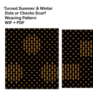 Turned Summer and Winter Dots or Checks Scarf Weaving Pattern + WIF Files